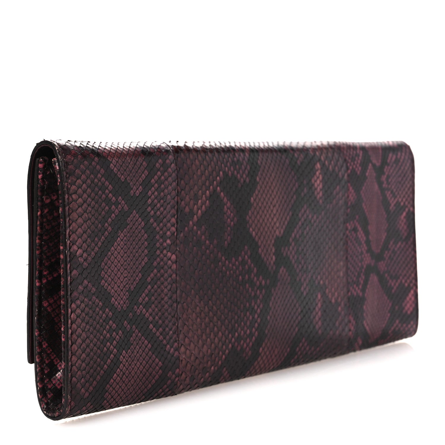 Snakeskin G Night Clutch Burgundy Black