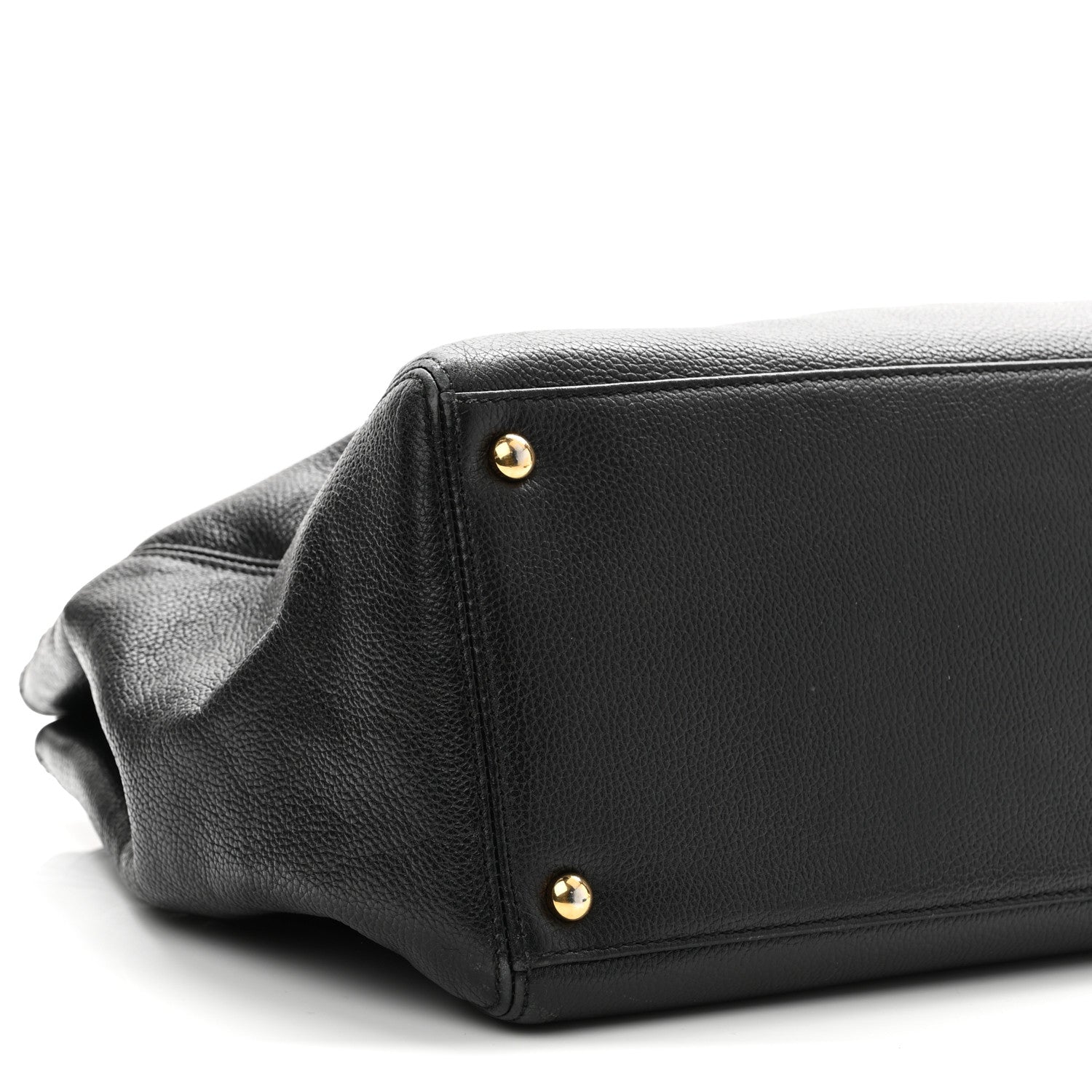 Calfskin Cerf Executive Shopper Tote Black