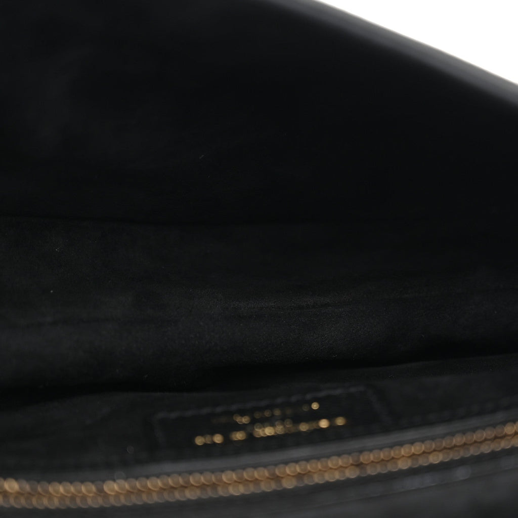 Grained Calfskin Saddle Bag Black