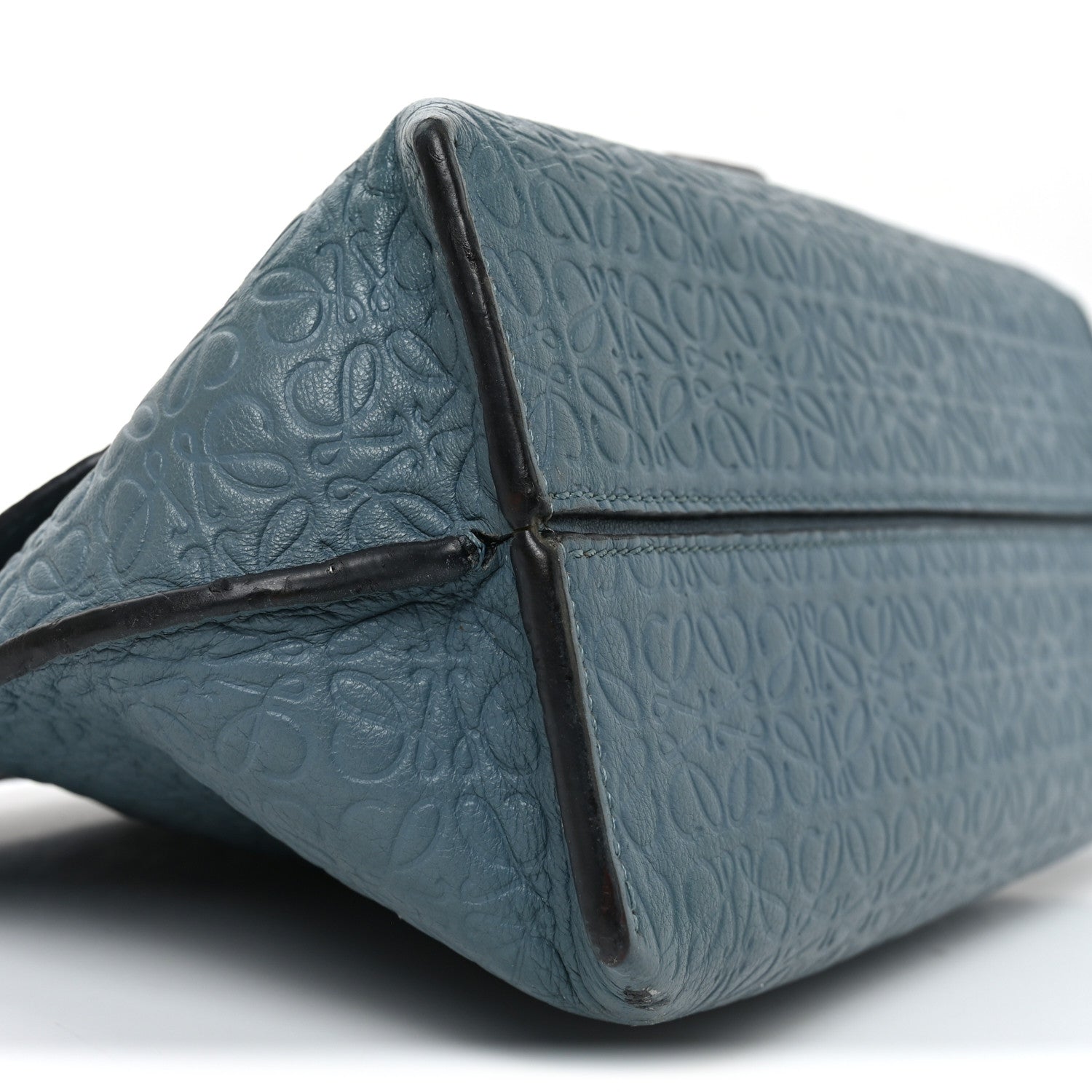 Goatskin Embossed Avenue Shoulder Bag Blue