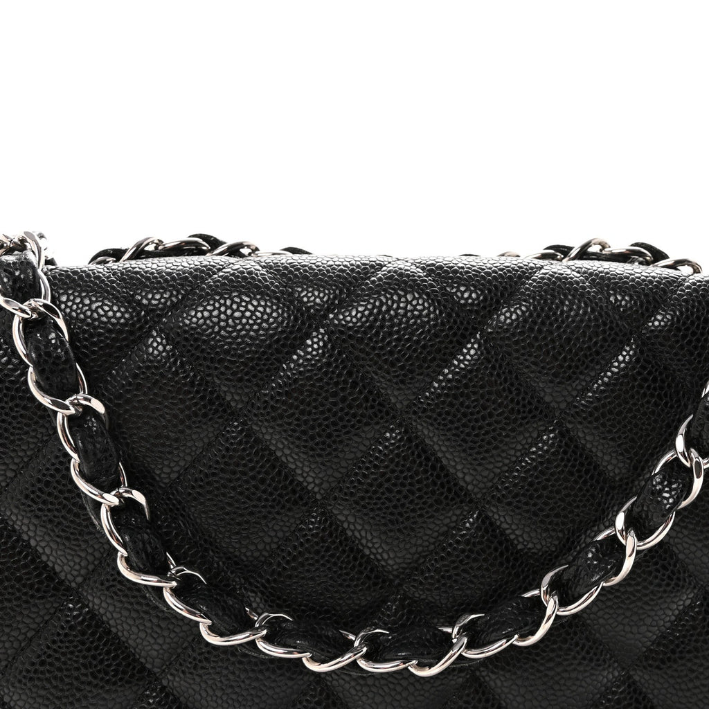 Caviar Quilted Jumbo Single Flap Black