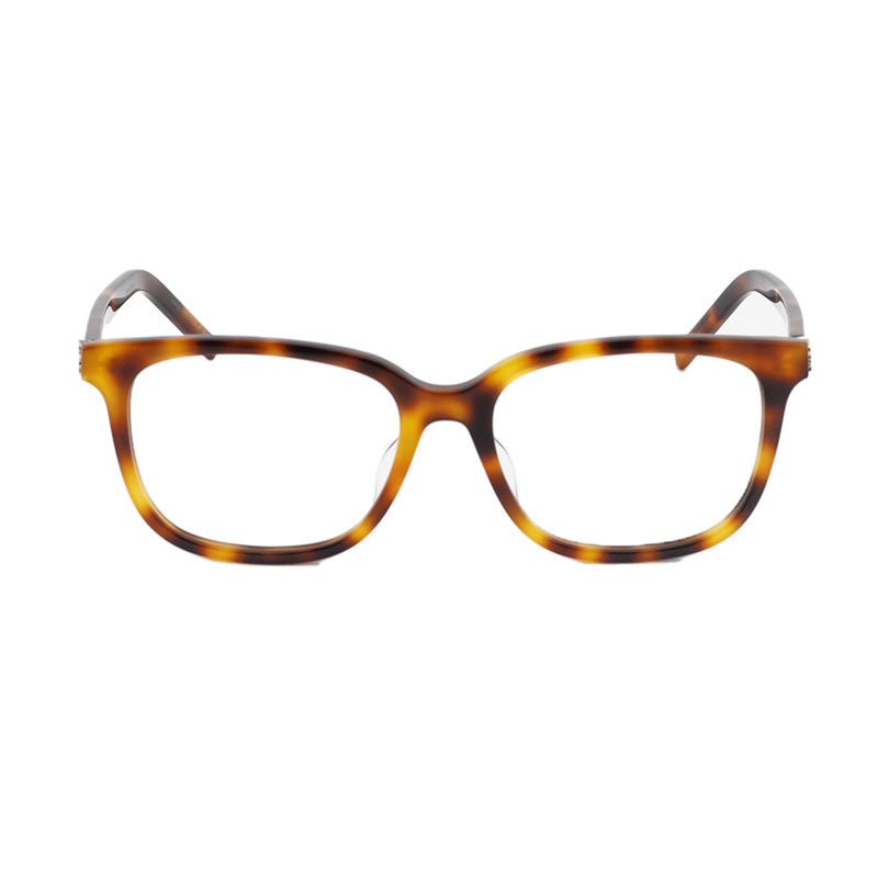 Saint Laurent Eyeglasses Square Full Rim, Havana Frame and Clear Demo Lens Lens SLM110/F005