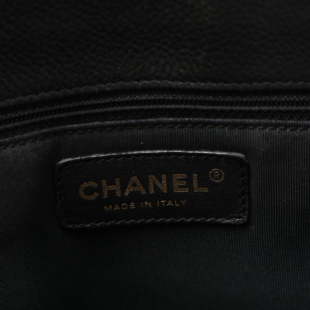 Calfskin Cerf Executive Shopper Tote Black