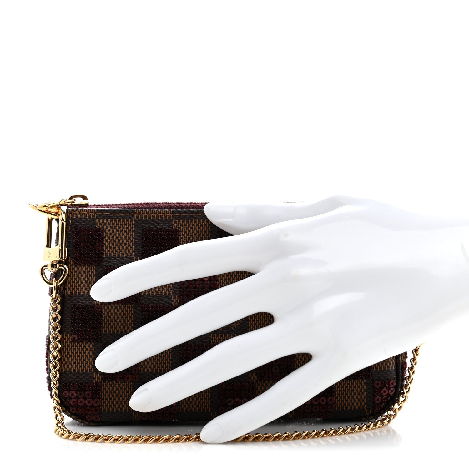 Damier Paillettes Mini Pochette Accessories Red