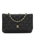 Caviar Quilted Wallet on Chain WOC Black