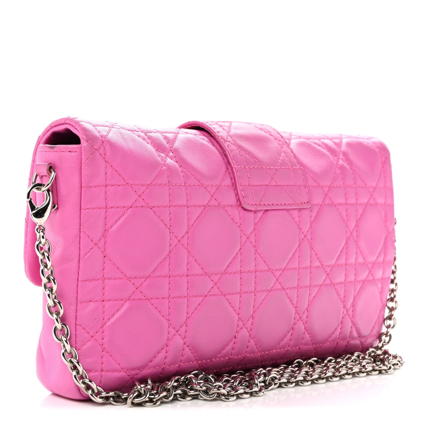 Lambskin Cannage Miss Dior Promenade Pouch Fuchsia