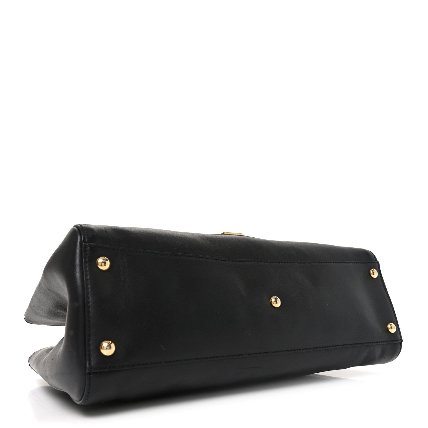 Calfskin Large Sylvie Top Handle Tote Black