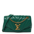 Calfskin New Wave Chain Bag MM NM Emerald