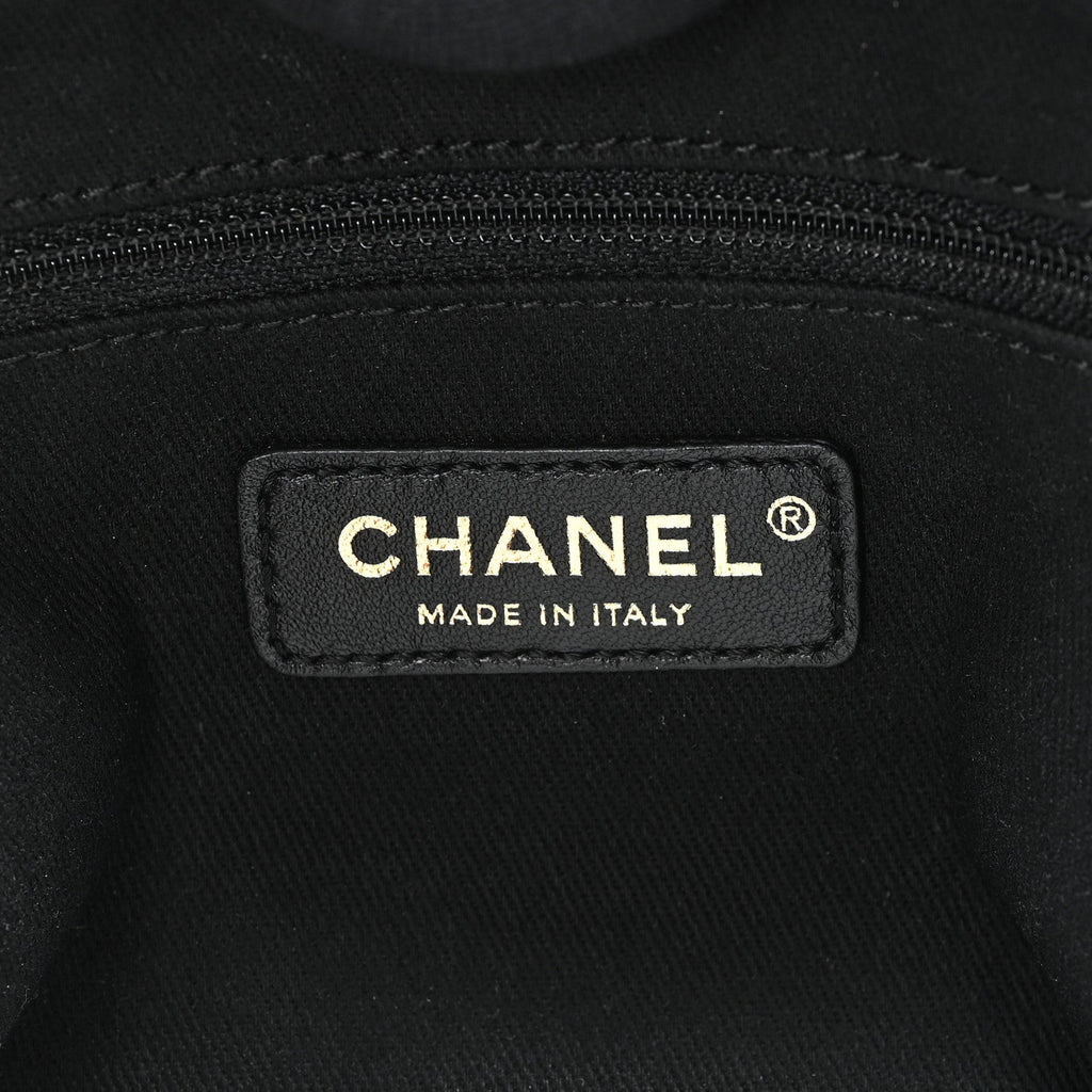 Mixed Fibers Calfskin Small Deauville Tote Black