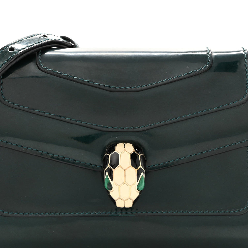Metallic Serpenti Forever Small Shoulder Bag Green