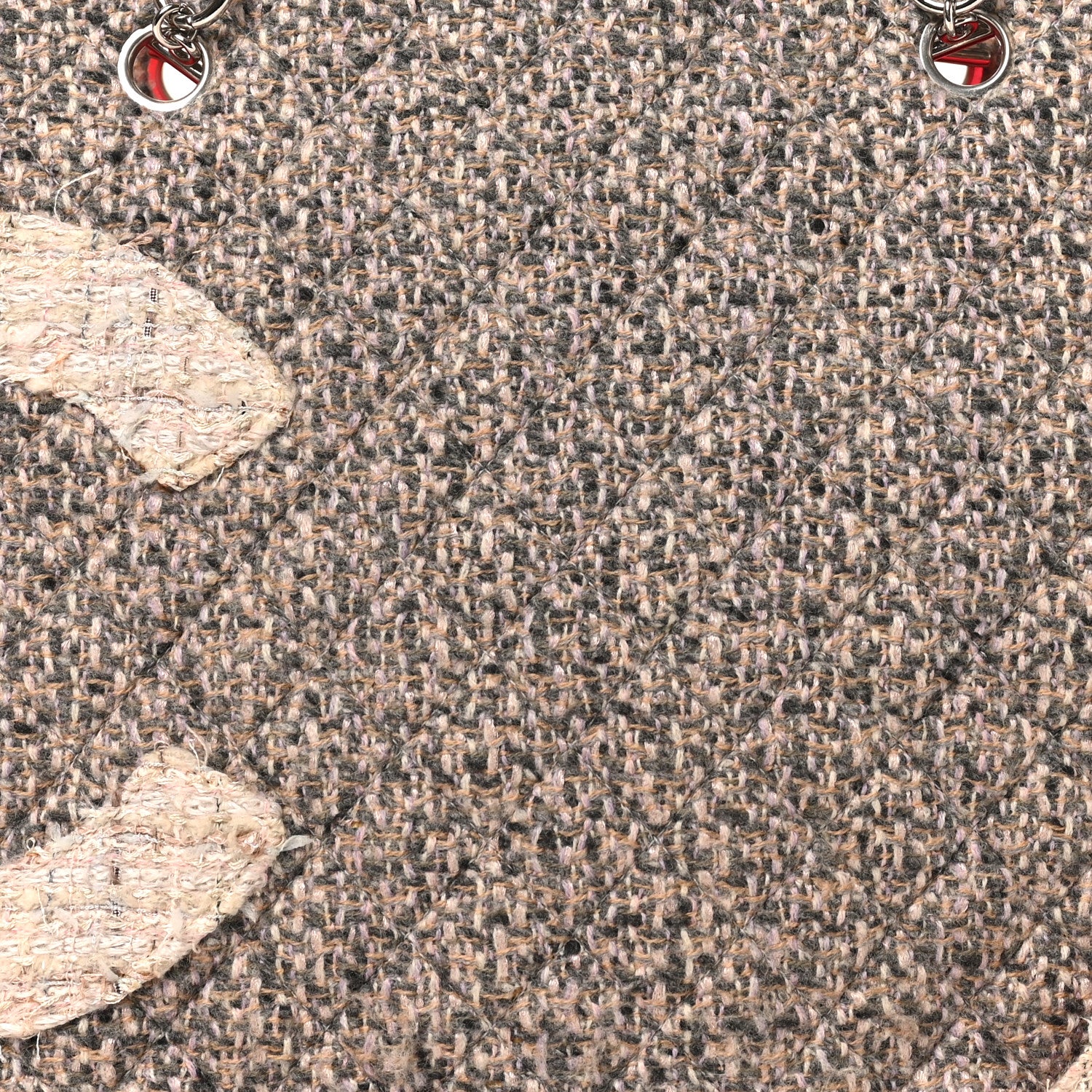 Tweed Quilted Cambon Tote Grey