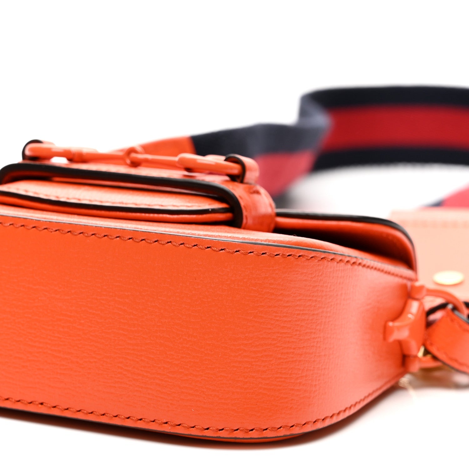 Azalea Calfskin Web Monochrome Horsebit 1955 Wallet On Strap Orange