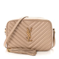 Calfskin Matelasse Monogram Lou Camera Bag Dark Beige