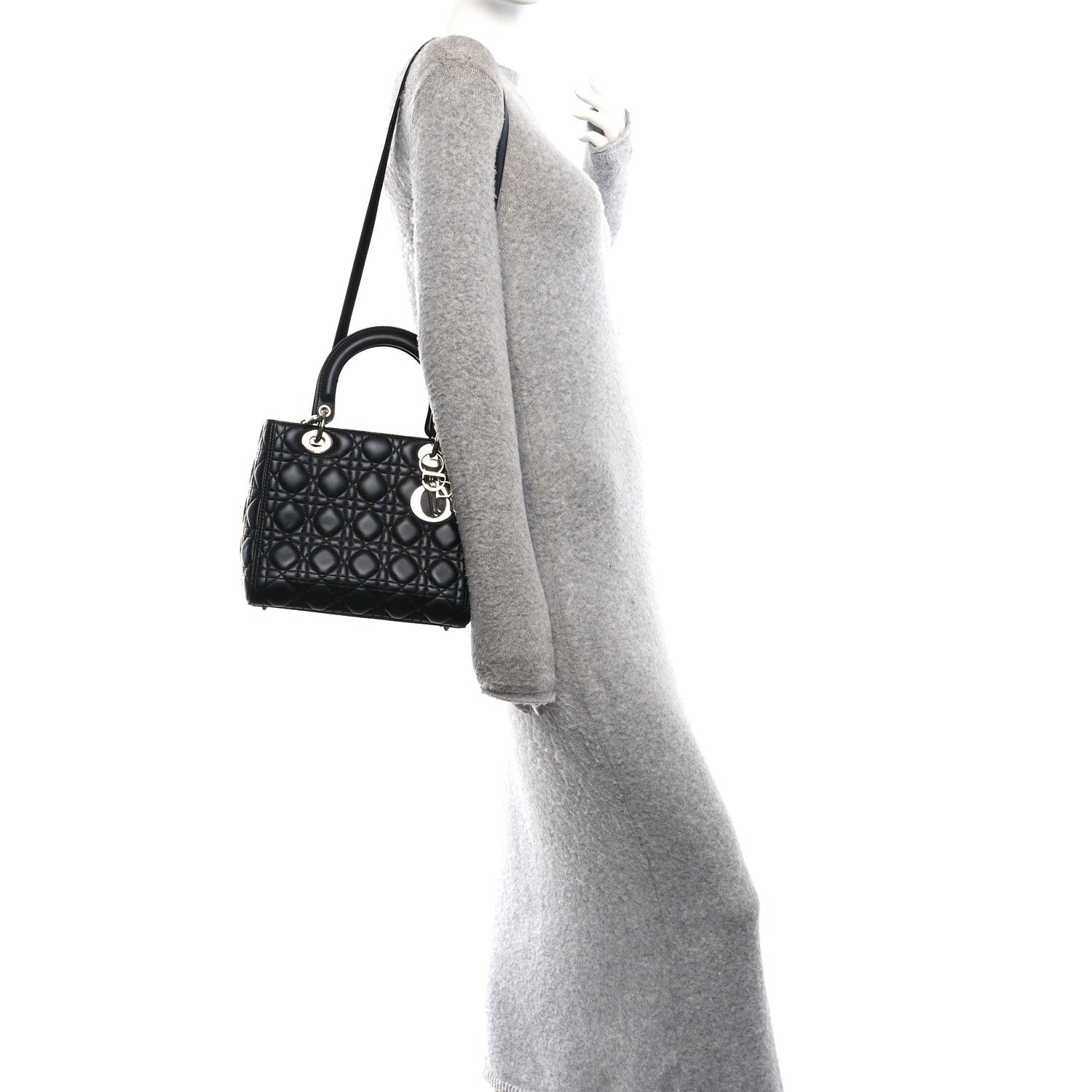 Lambskin Cannage Medium Lady Dior Black
