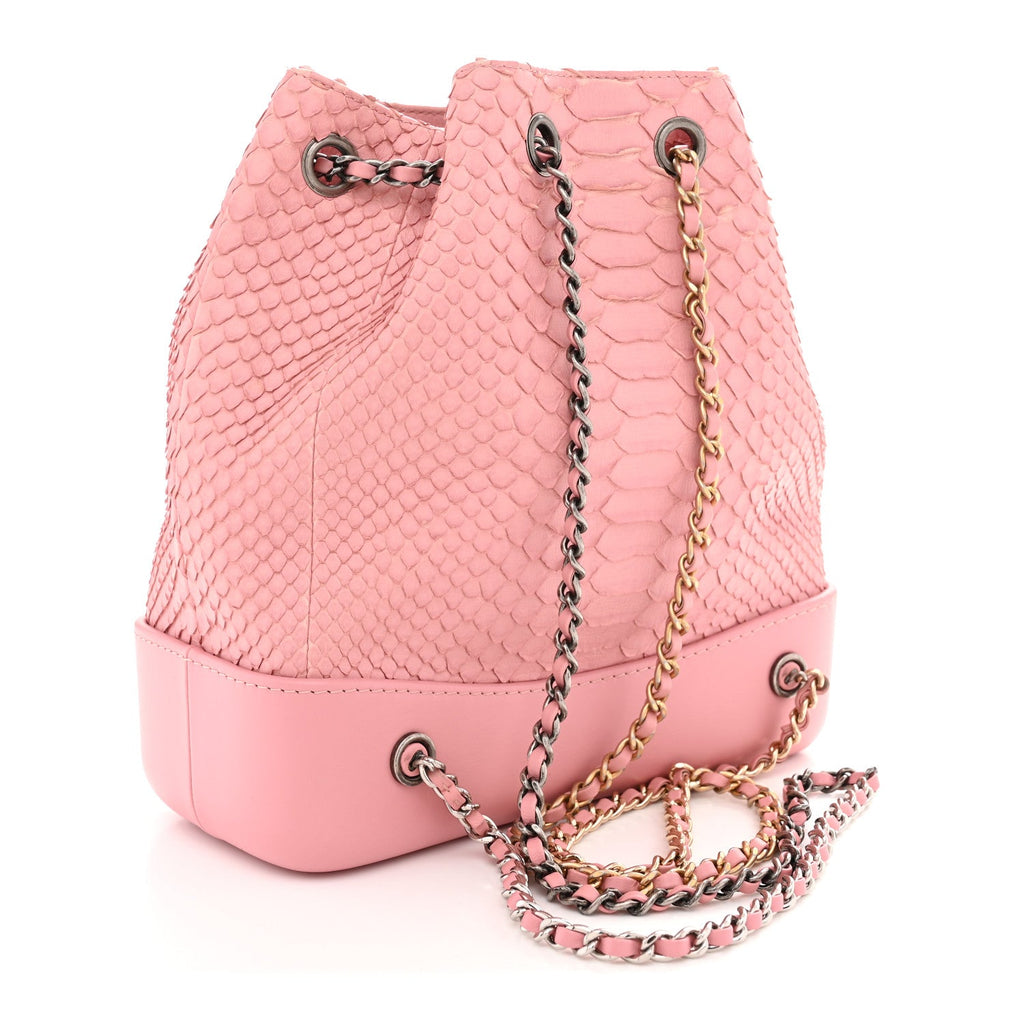 Snakeskin Small Gabrielle Backpack Light Pink