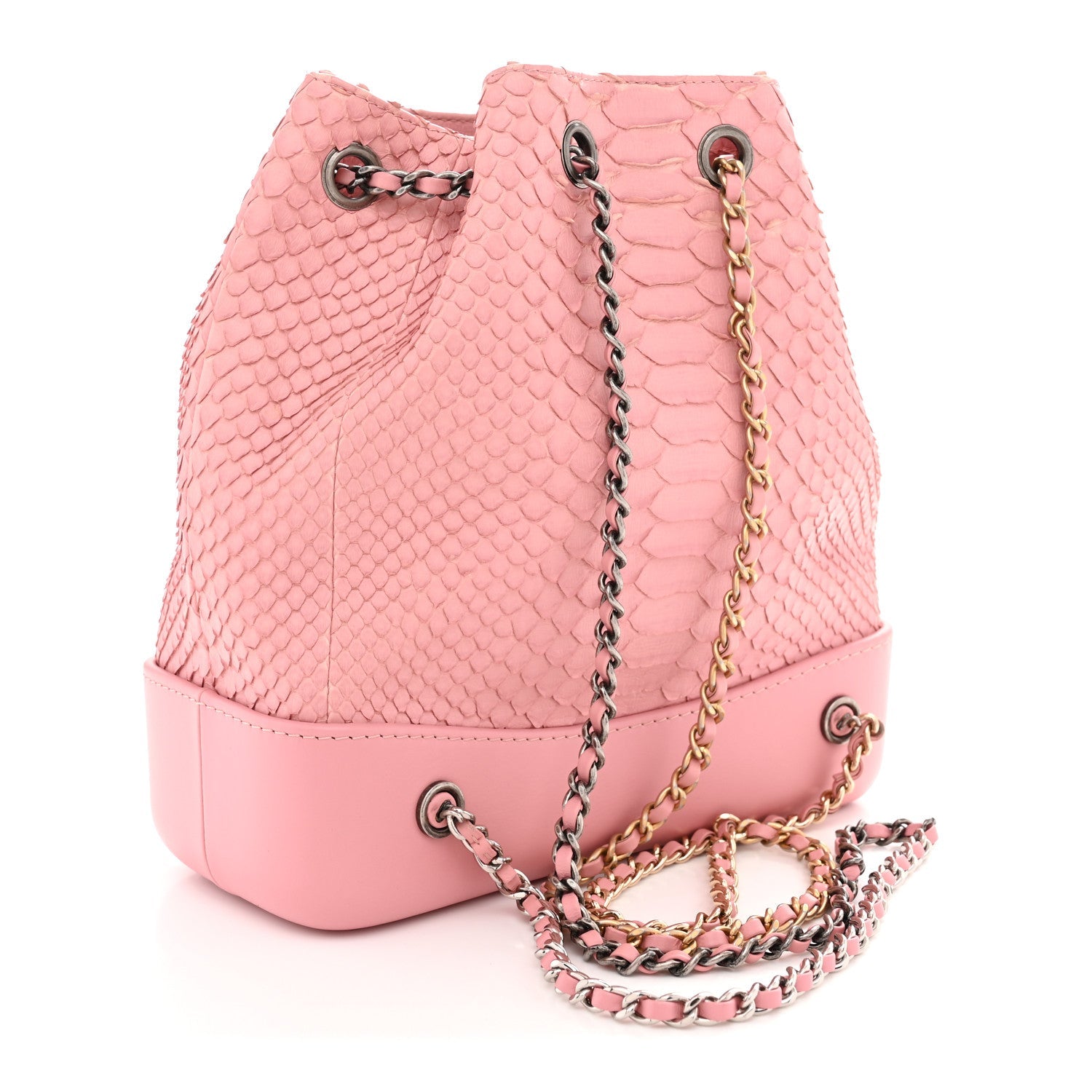 Snakeskin Small Gabrielle Backpack Light Pink