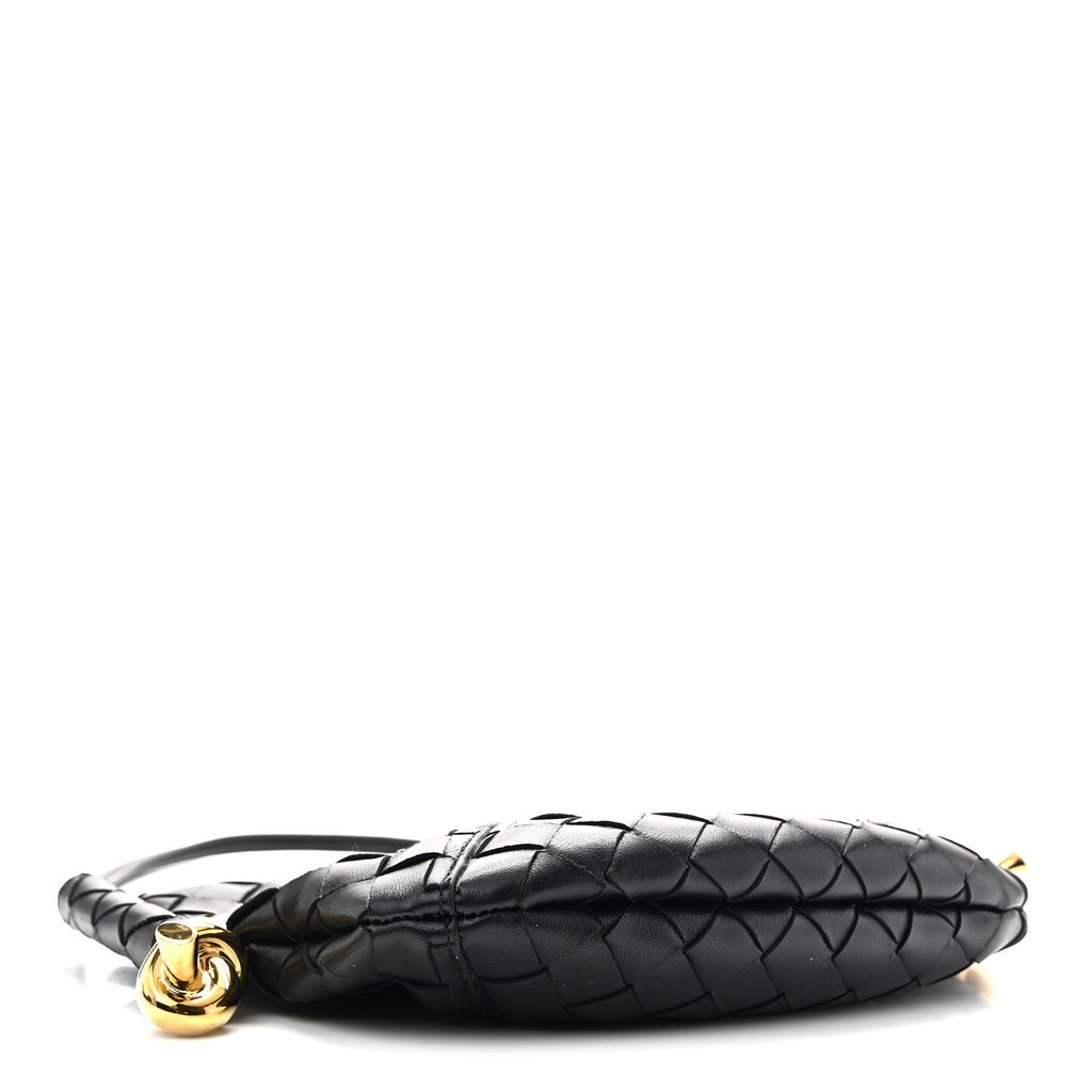 Nappa Intrecciato Mini Solstice Shoulder Bag Black
