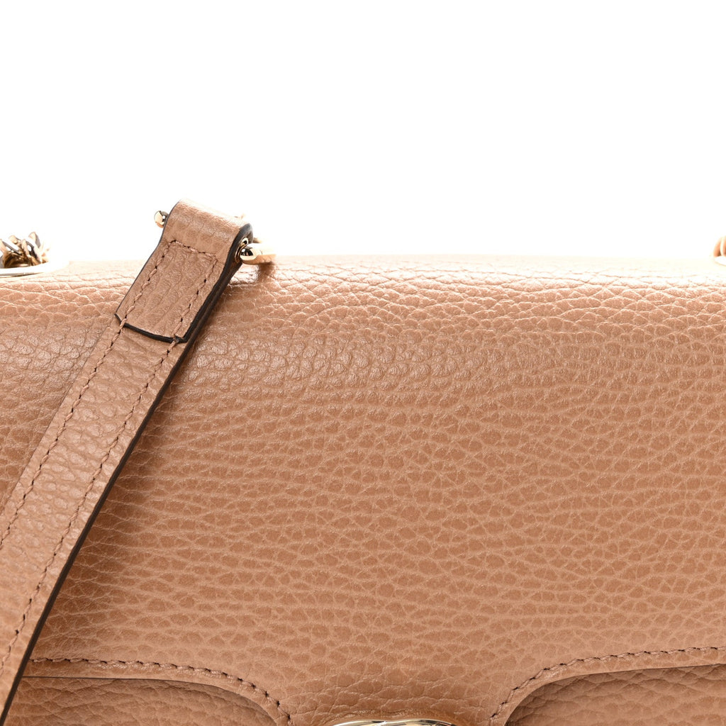 Dollar Calfskin Small Interlocking G Shoulder Bag Camelia
