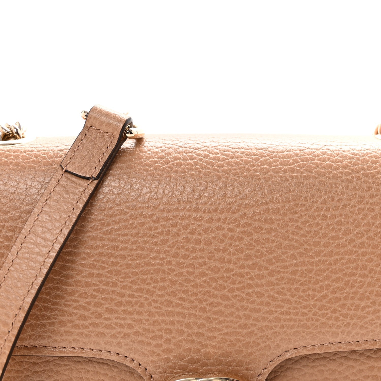 Dollar Calfskin Small Interlocking G Shoulder Bag Camelia