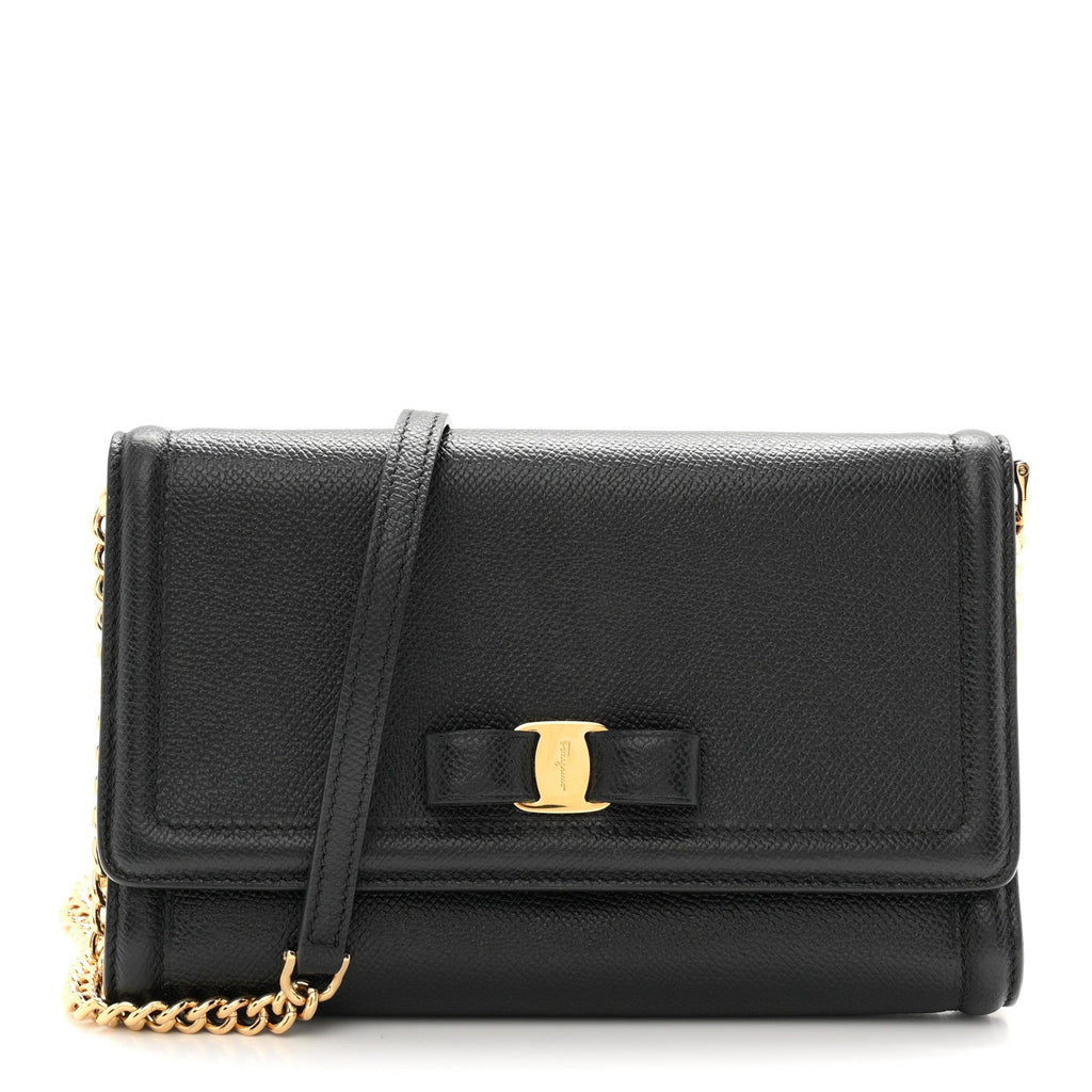 Hammered Calfskin Vara Bow Mini Bag Black