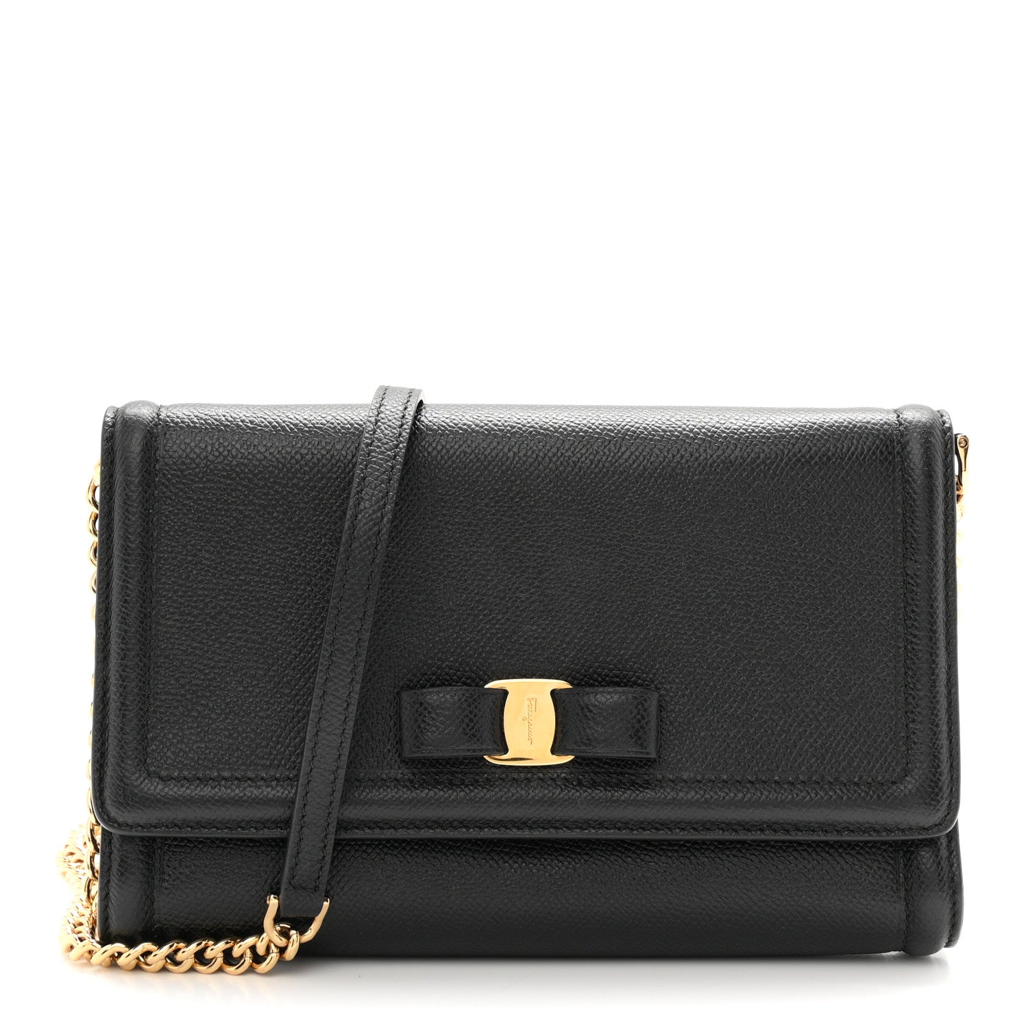 Hammered Calfskin Vara Bow Mini Bag Black