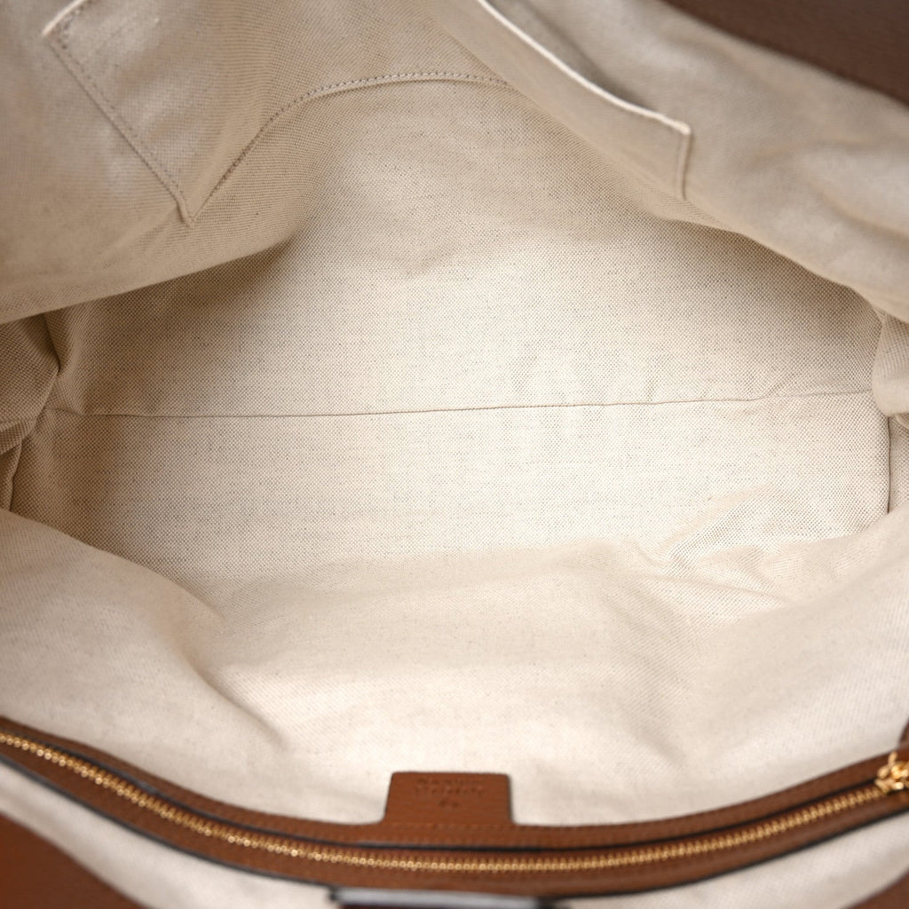 New Denim GG Monogram Medium Ophidia Shopping Tote Blue Tea Cuir