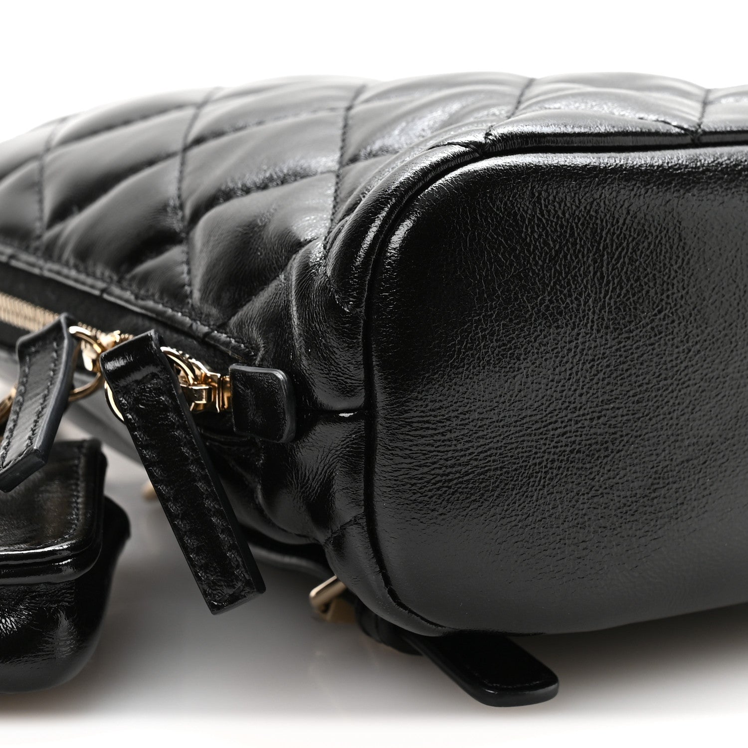 Shiny Calfskin My Pocket Backpack Black