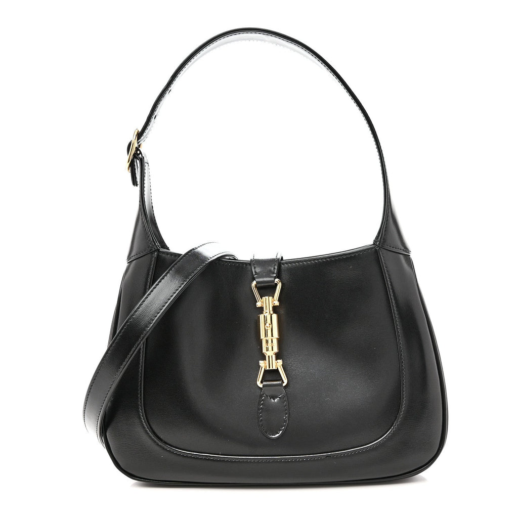 Boarded Dyana Lux Calfskin Small Jackie 1961 Hobo Black