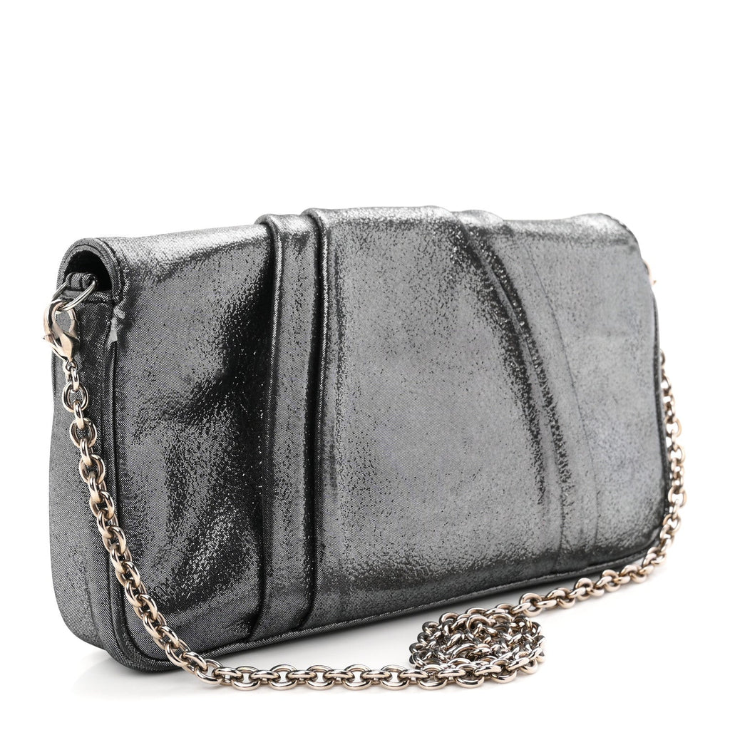 Metallic Calfskin Mia Pochette Silver