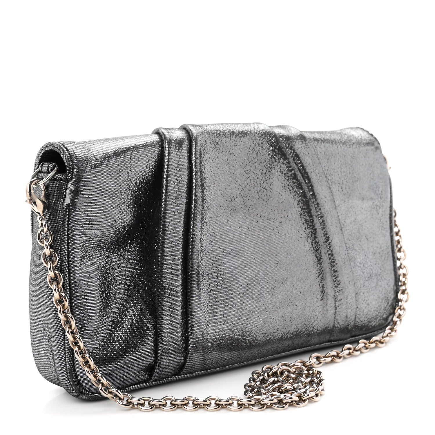 Metallic Calfskin Mia Pochette Silver