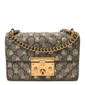 GG Supreme Monogram Bees Small Padlock Shoulder Bag Black