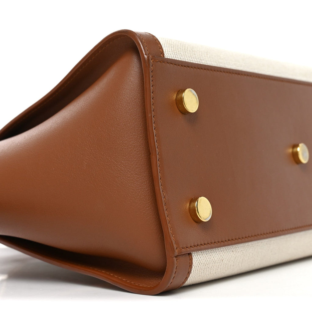 Canvas Calfskin Baby Monogram Downtown Cabas Greggio Brick
