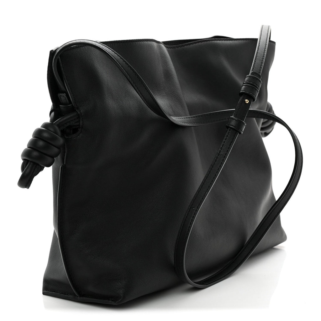 Nappa Medium Flamenco Knot Bag Black