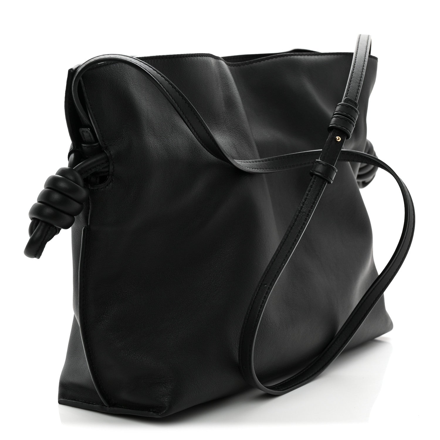 Nappa Medium Flamenco Knot Bag Black
