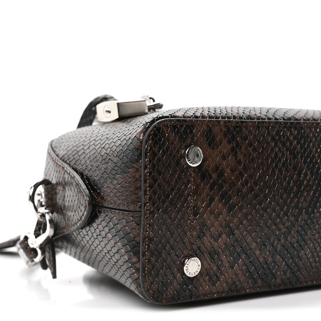 Faux Snake Print Ryder Crossbody Bag Espresso