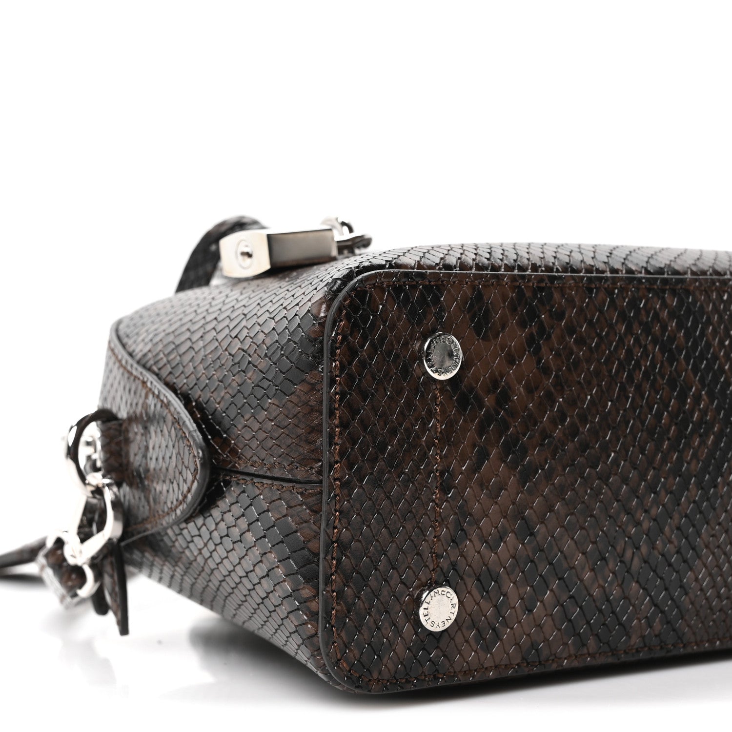 Faux Snake Print Ryder Crossbody Bag Espresso