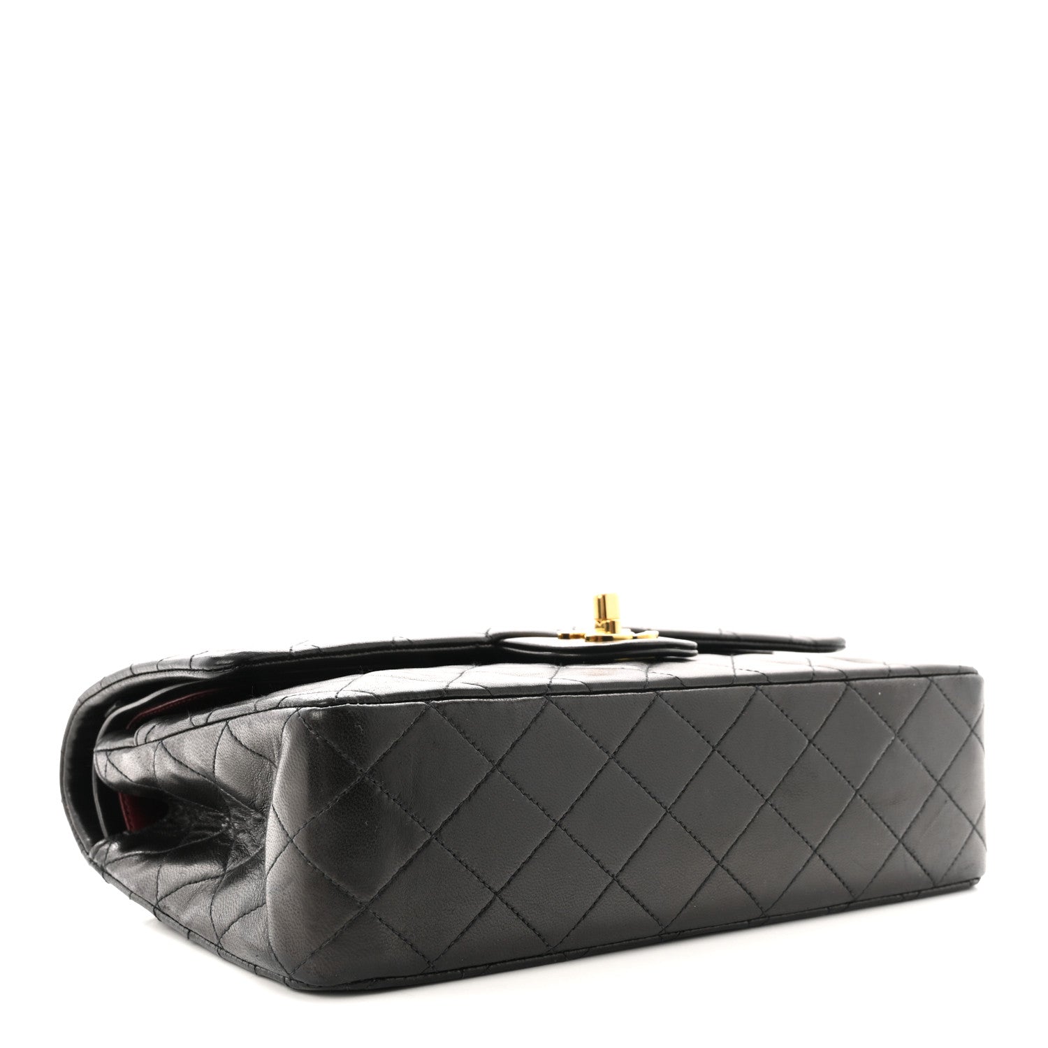 Lambskin Quilted Small Double Flap Black