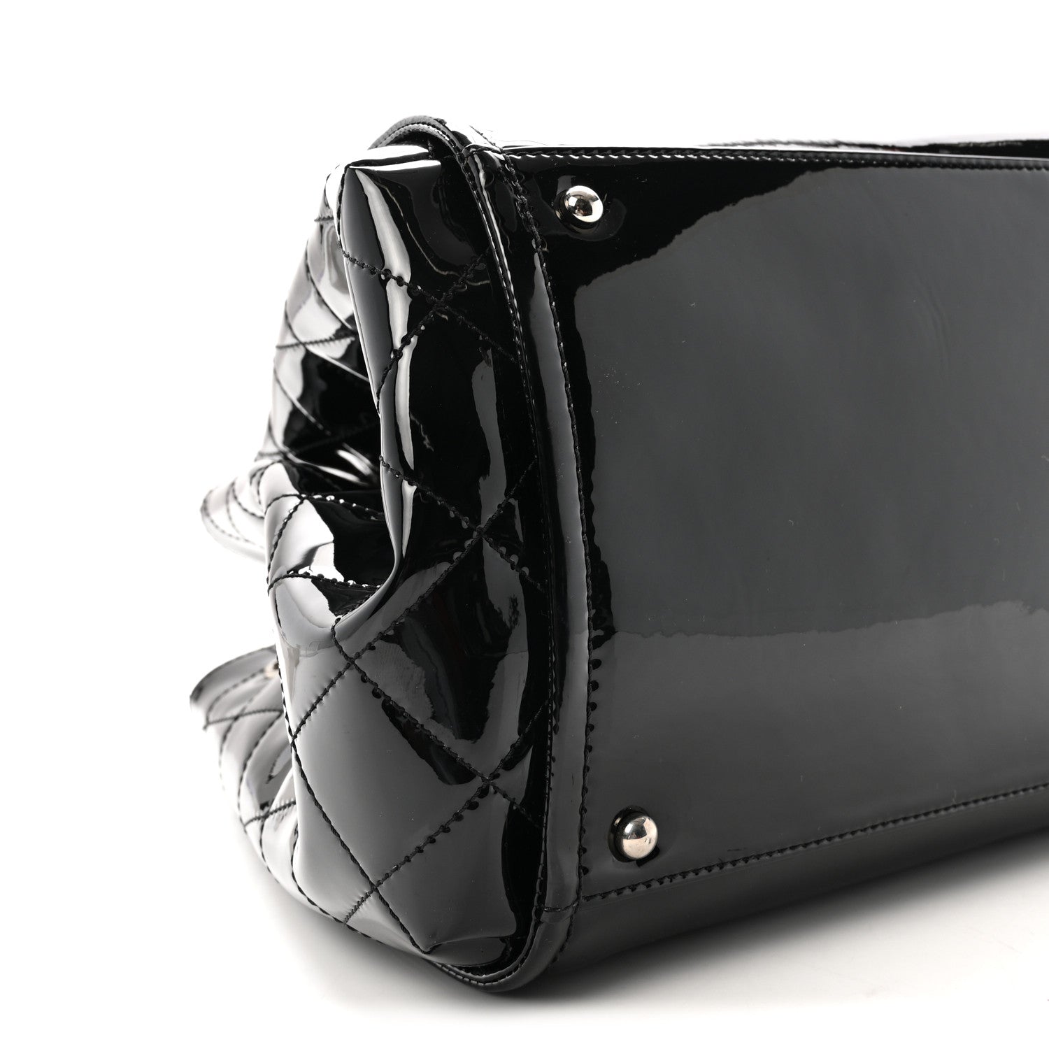 Vinyl Lipstick Ligne Accordion Tote Black