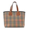 Cotton Vintage Check Large London Tote Bag Briar Brown Black