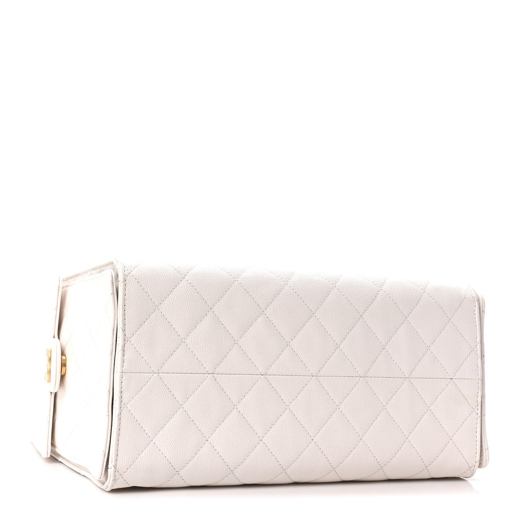 Caviar Quilted Medium Chanel 25 Handbag White