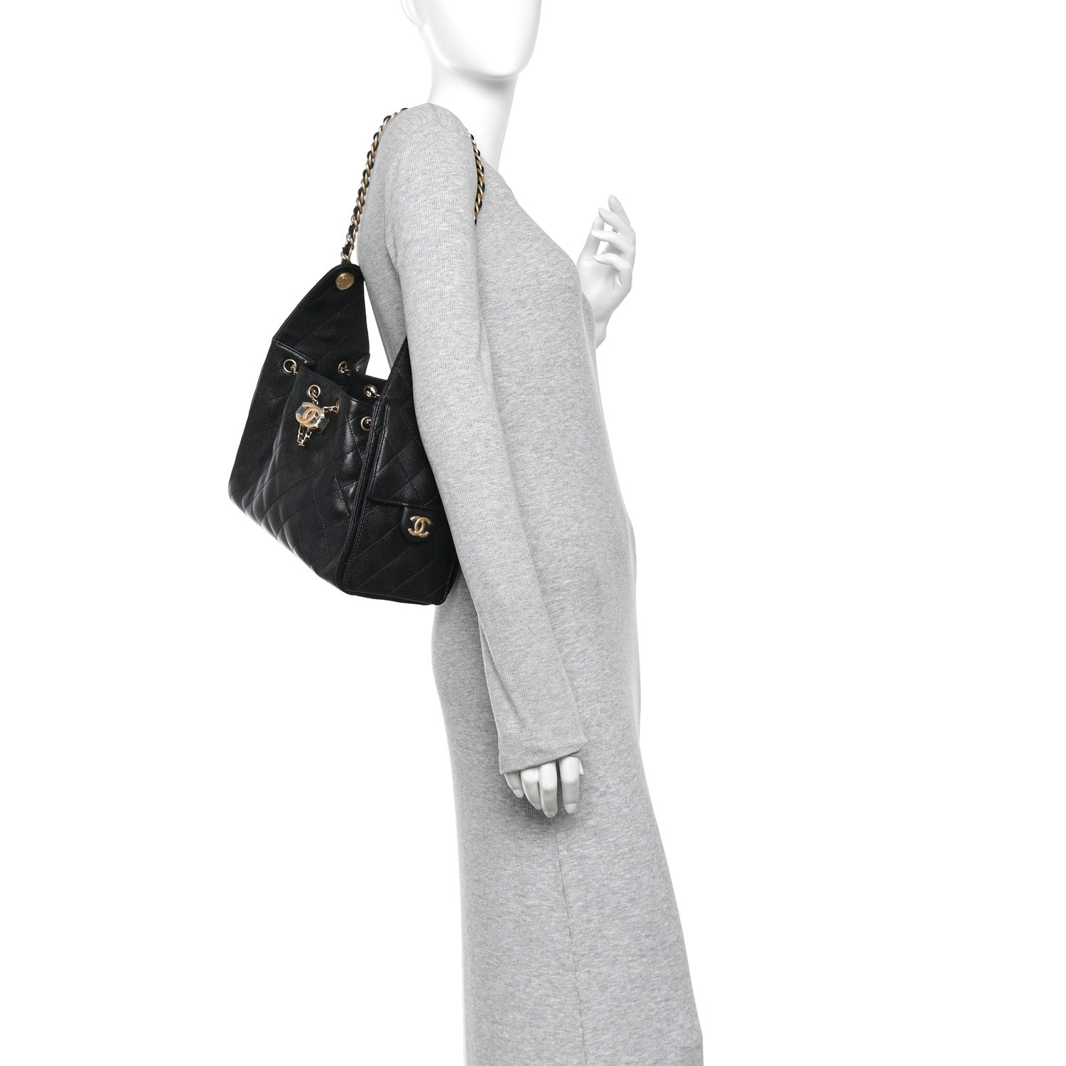 Caviar Quilted Small Chanel 25 Handbag Black