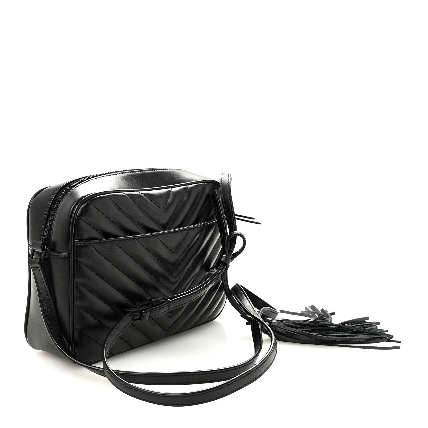Calfskin Matelasse Monogram Monochrome Lou Camera Bag Black