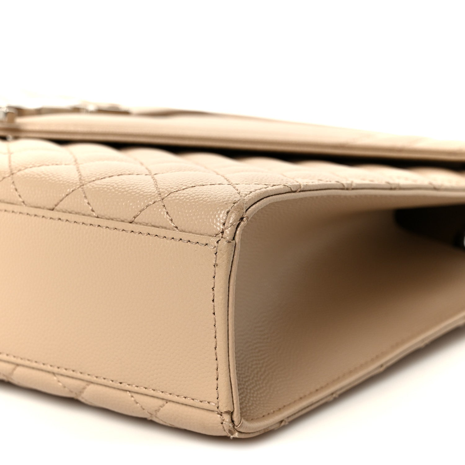 Grain De Poudre Large Tri-Quilt Monogram Satchel Dark Beige