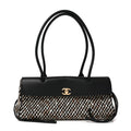 Tweed Calfskin Urban Essentials Small Shopping Bag Black Multicolor