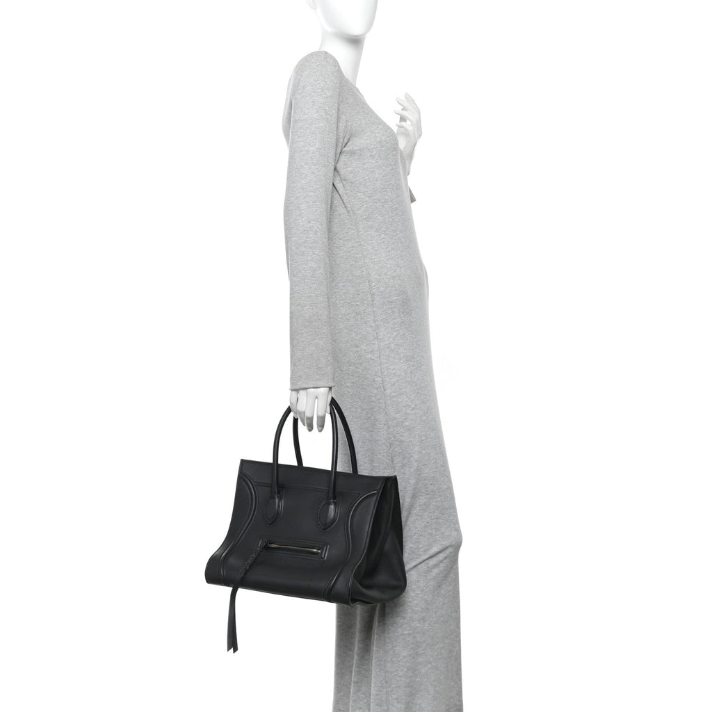 Grained Calfskin Medium Phantom Luggage Black