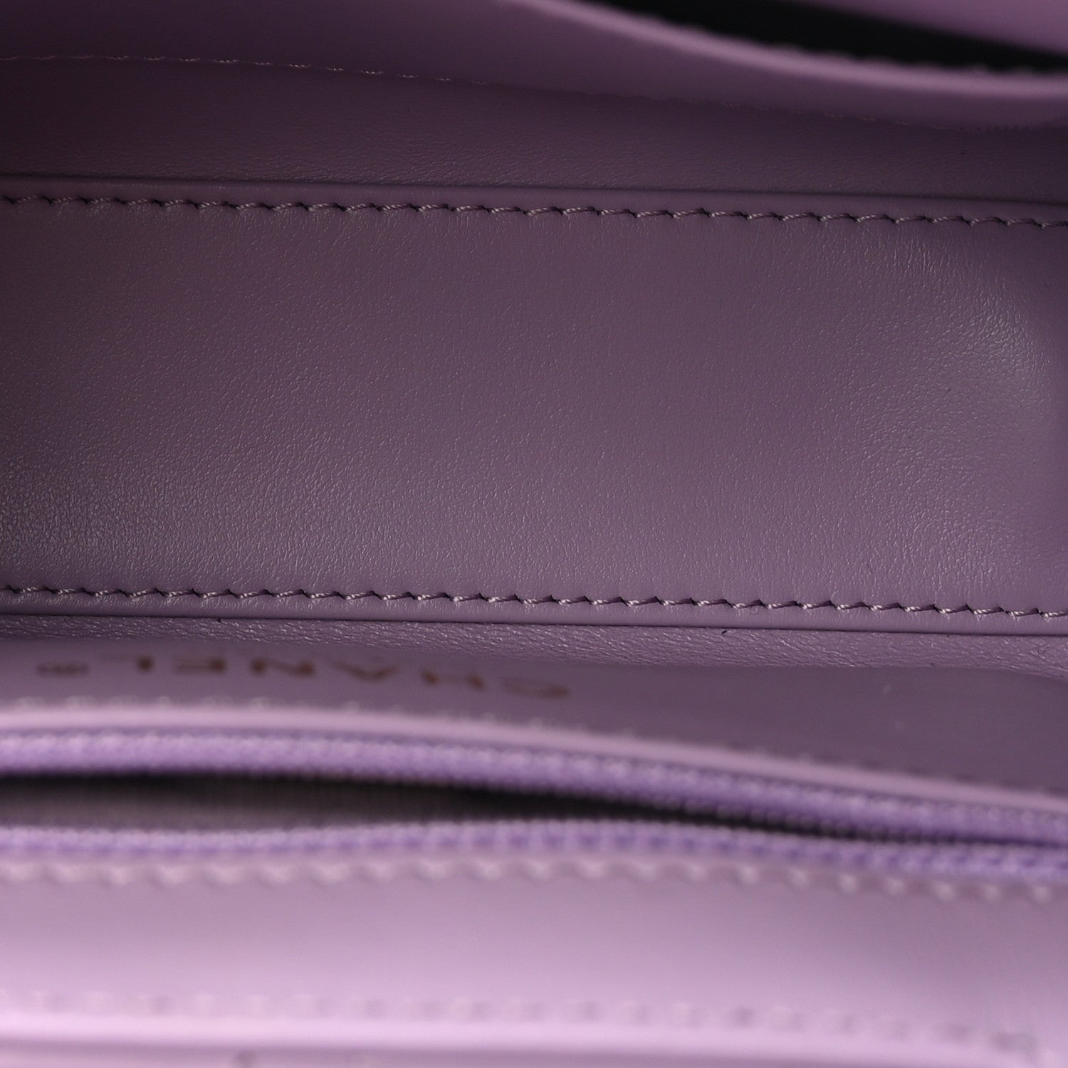 Shiny Aged Calfskin Quilted Nano Kelly Shopper Lilac