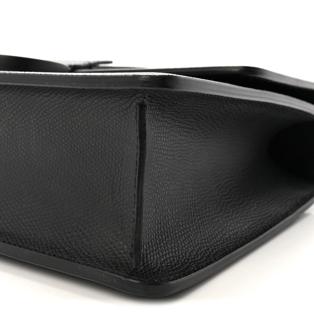 Ultra Matte Grained Calfskin 30 Montaigne Flap Bag Black