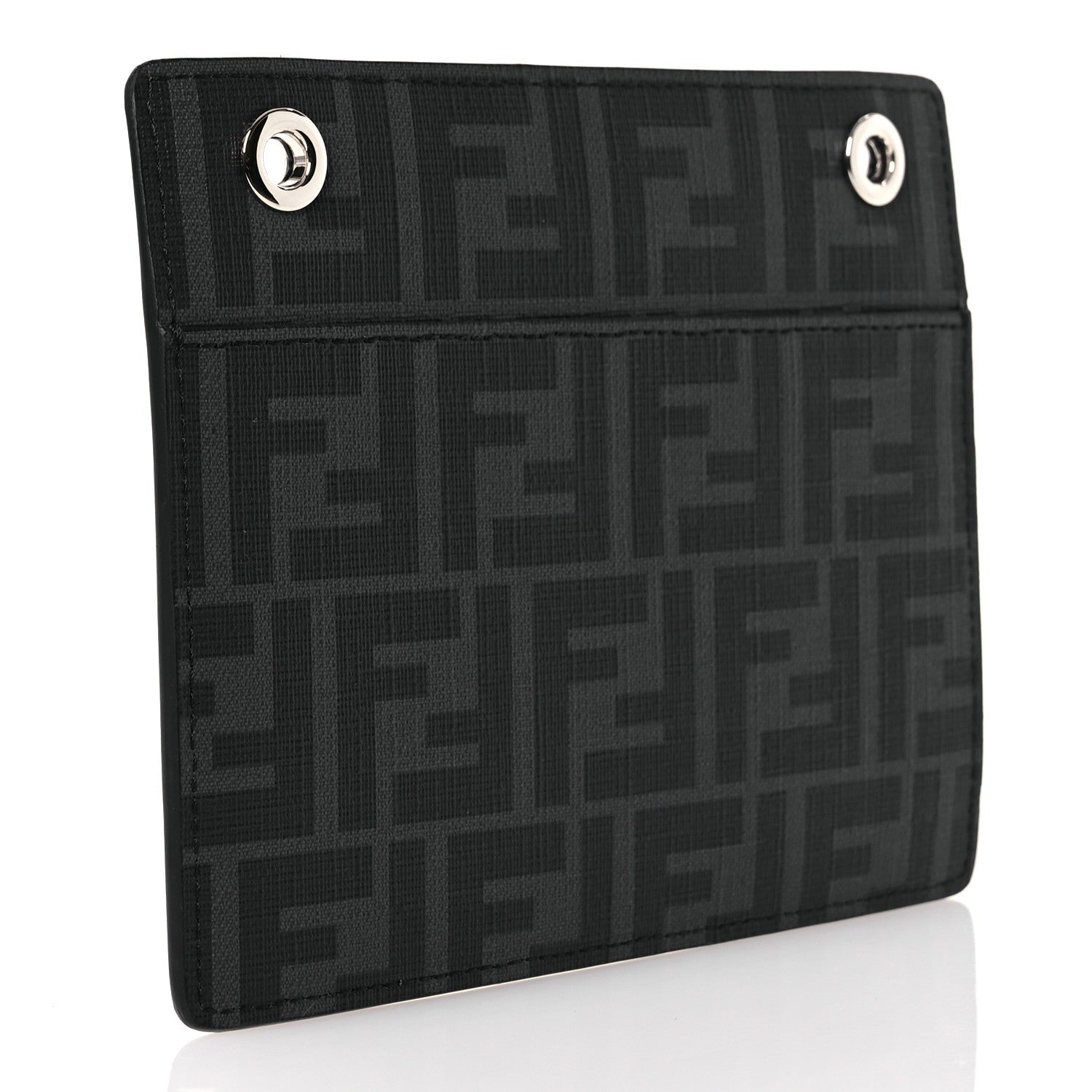 Glazed Fabric Vitello Liberty FF 1974 Logo Pocket Peekaboo Black