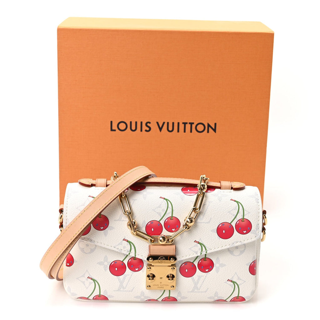 LV X TM Monogram Cerises Pochette Metis East West White