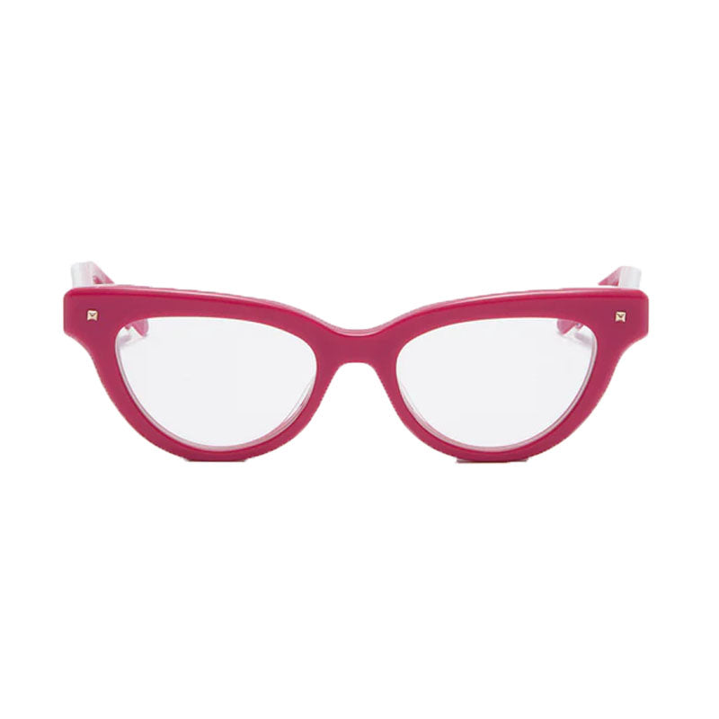 Valentino Eyeglasses Cat Eye Full Rim, Shiny Black Frame and Clear Demo Lens Lens VLX-124A